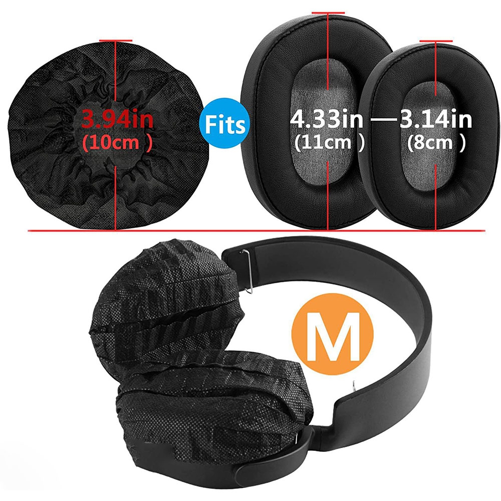 (100er Set) Ø10cm Einweg Kopfhörer Hygiene Pads Ohrpolster Überzieher