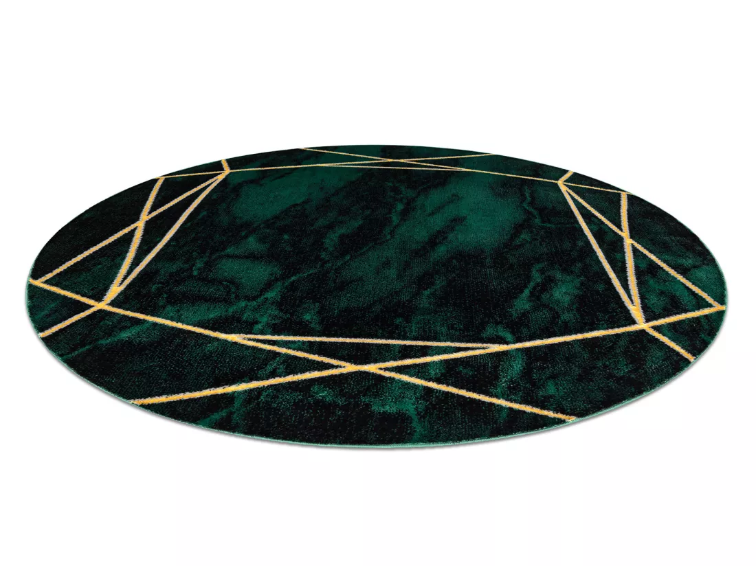 Tapis EMERALD exclusif 1022 cercle - glamour, élégant marbre, géom� cercle 160 cm