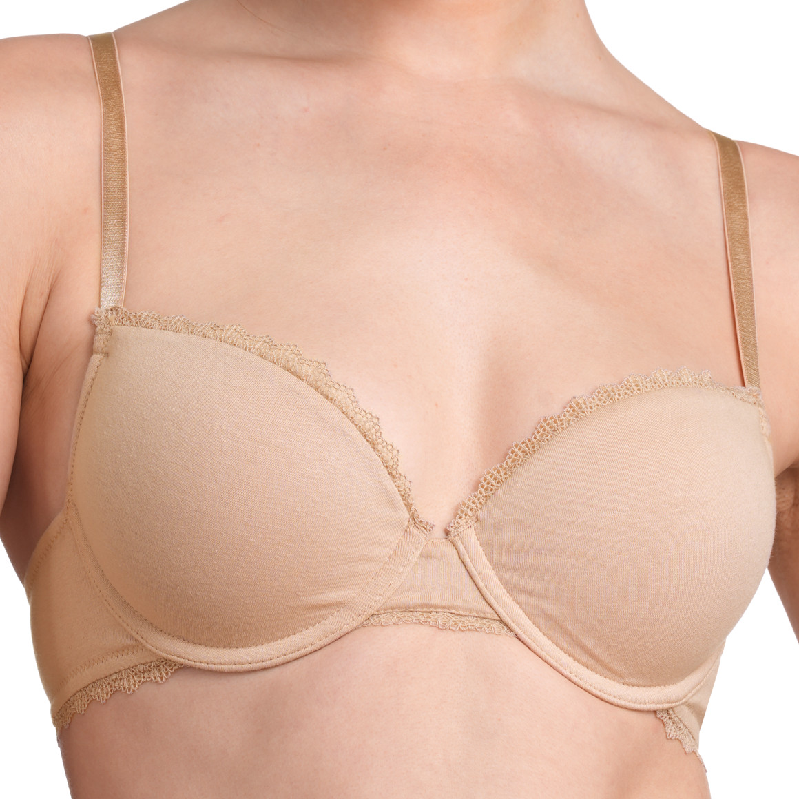 Gina Benotti 2 Damen Bügel-BHs mit Spitze schwarz / nude