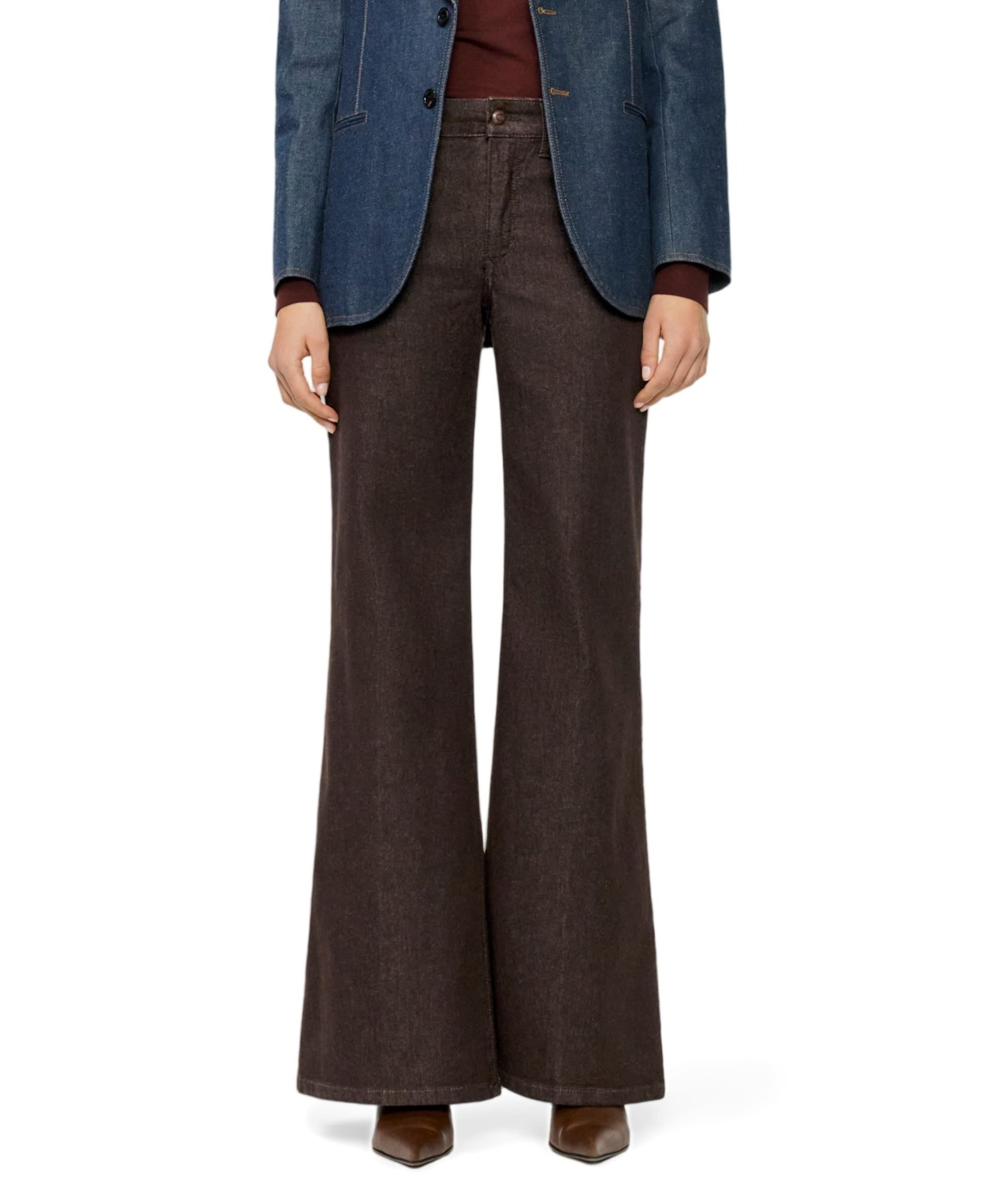 MAC WIDE dames jeans bruin