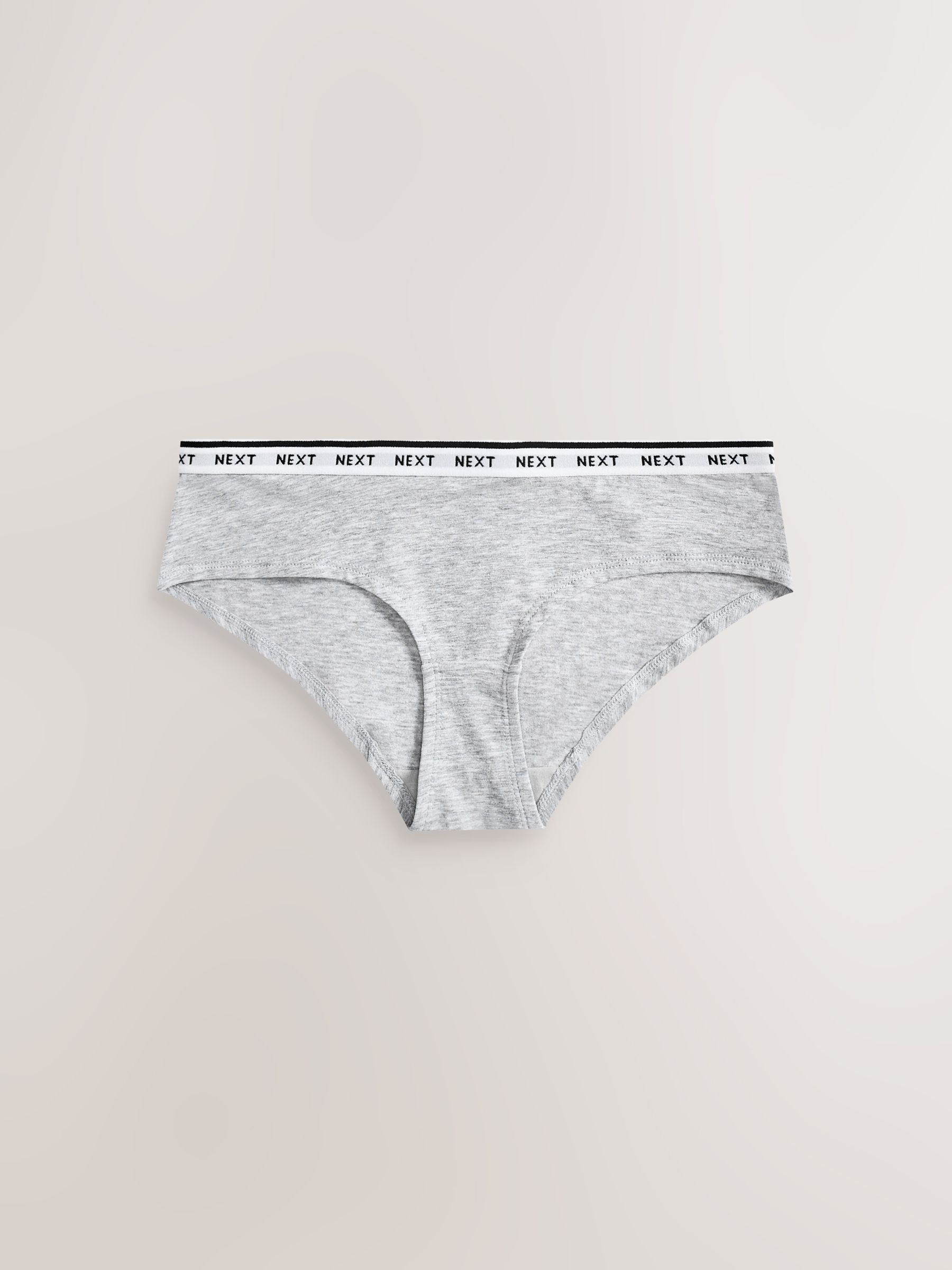 Zwart/wit - 7 Katoenen slipjes met logotailleband