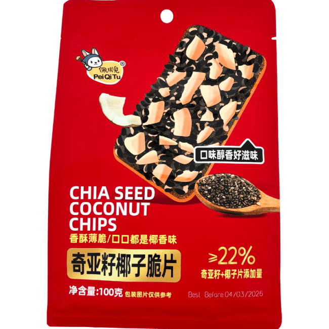 Pei Qi Tu kokosnoot Crackers met Chiazaad 100g