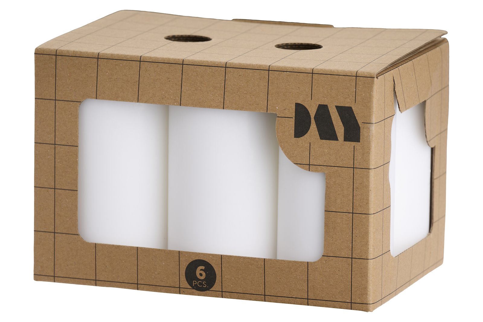 DAY Kubbelys 6pk Hvit Ø6 H11 cm