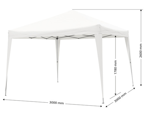 Vouwpaviljoen 3 x 3 m polyester wit beige