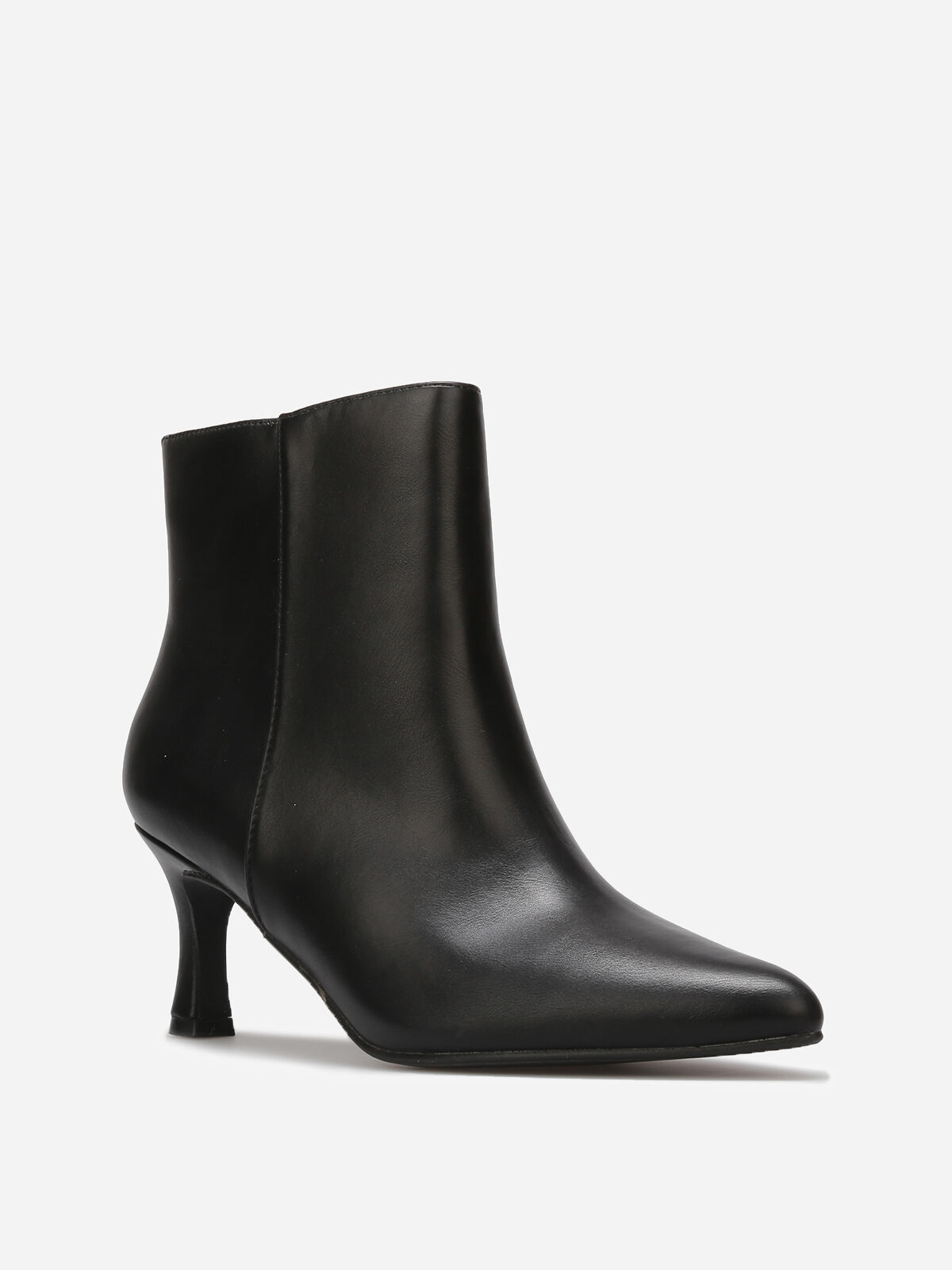 Bottines pointues à petit talon- Noir