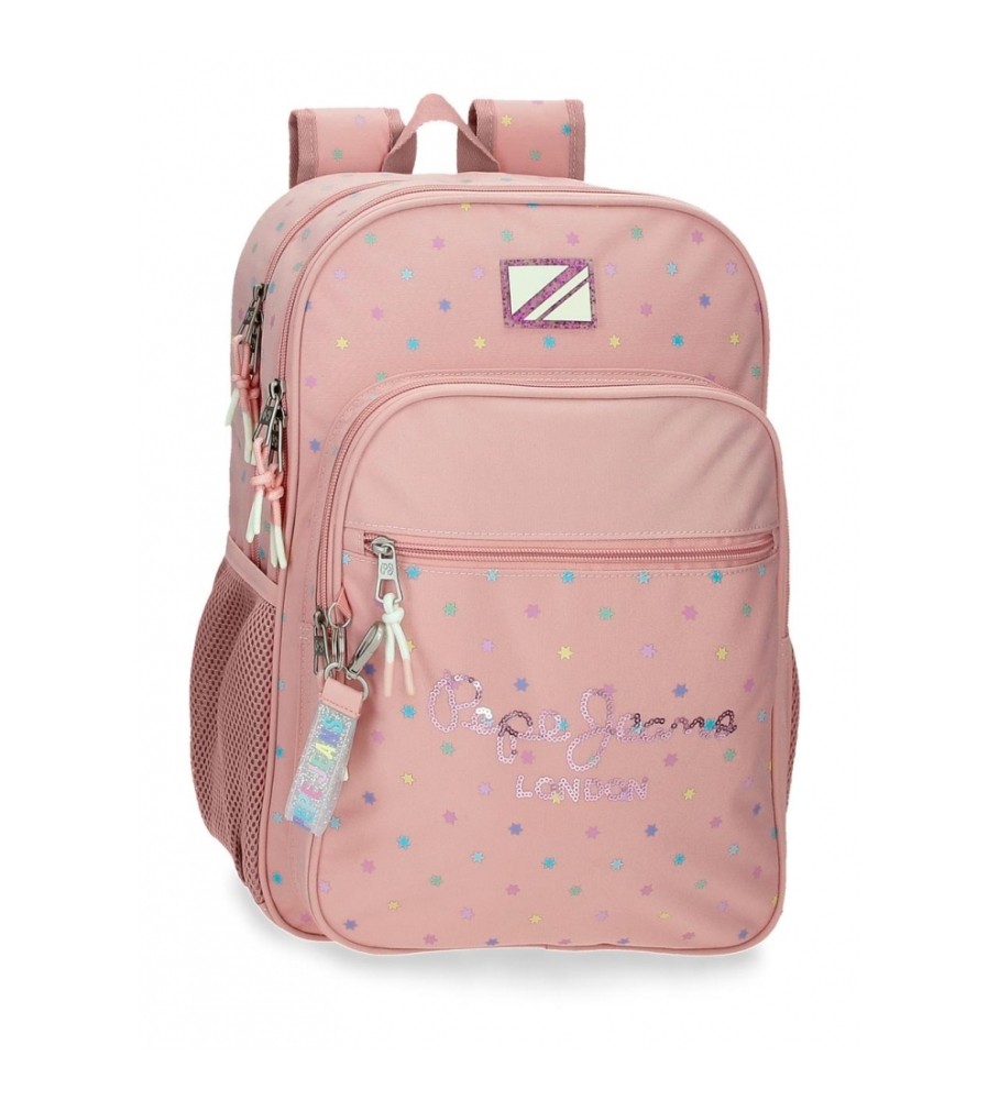 Pepe Jeans Mochila escolar Pepe Jeans Carina dos compartimentos rosa