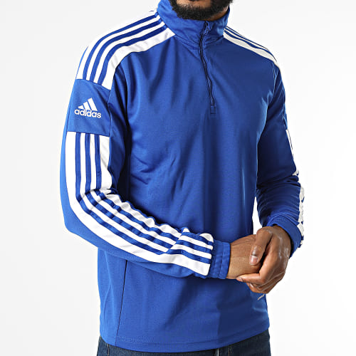 Sweat Col Zippé A Bandes GP6475 Bleu Roi
