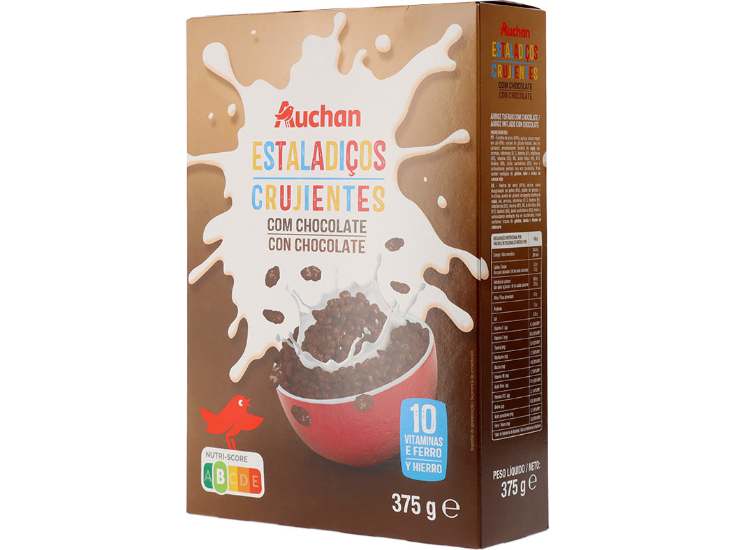 CEREAIS ESTALADIÇOS AUCHAN COM CHOCOLATE 375 G