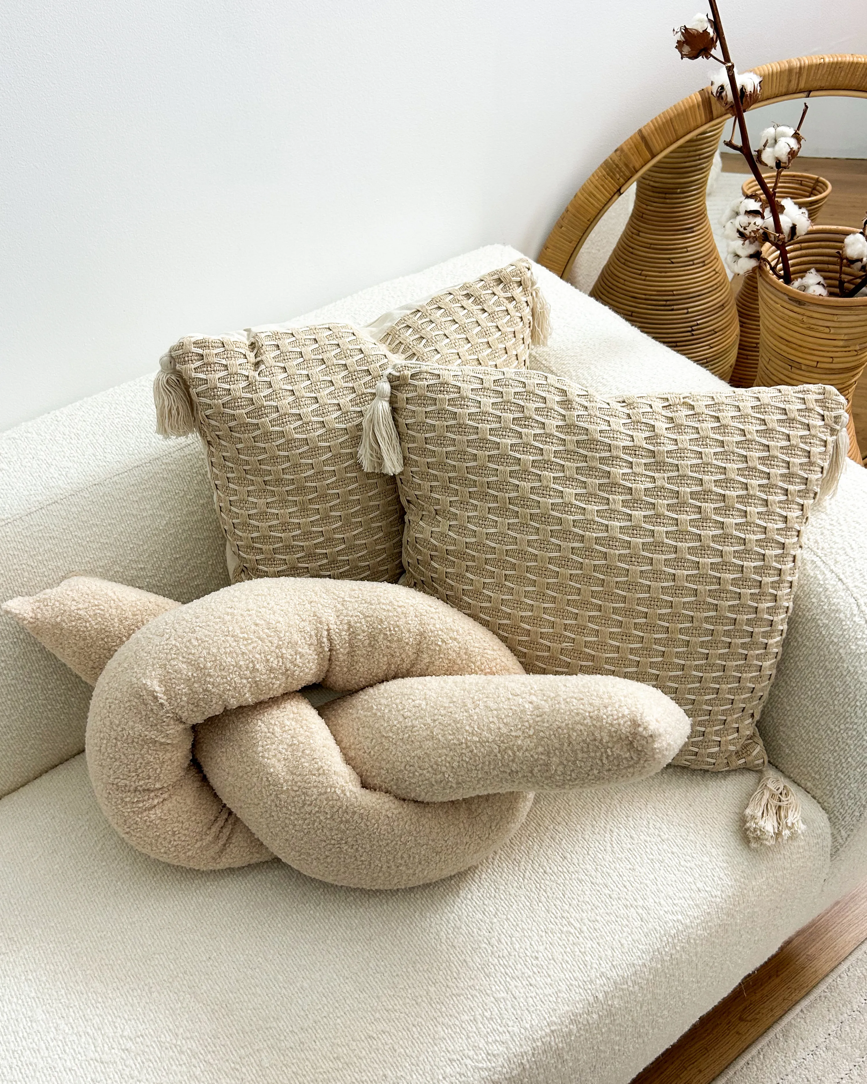 Rechtszijdige chaise longue LE CRAU Bouclé Gebroken wit