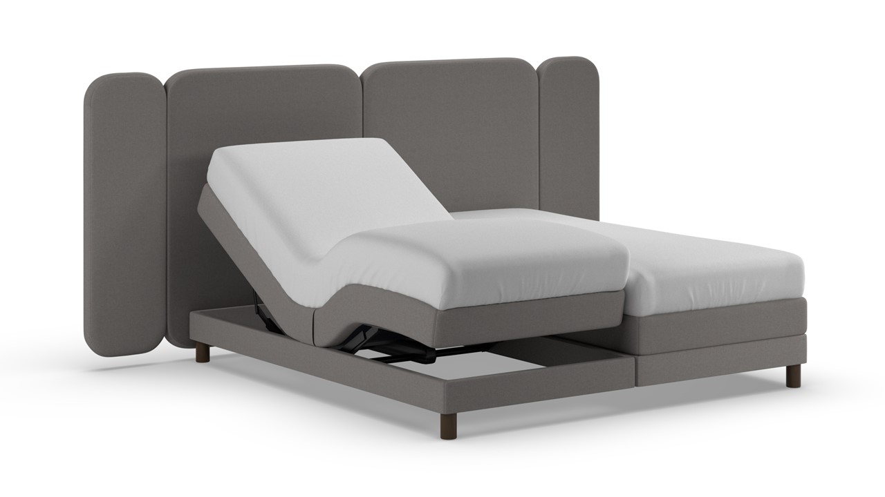 Elektrische boxspring Ridge met Kårlsson Excellence matras - Warm wool dark grey