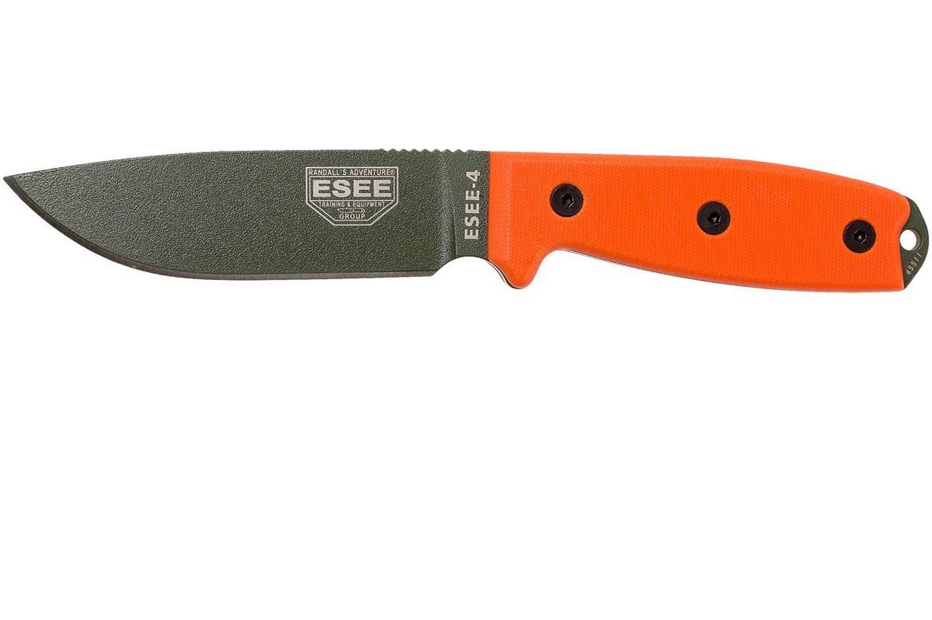 ESEE Model 4 OD blade, orange handle 4P-OD met schede   clip
