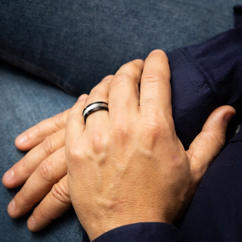 Bague Anneau Homme Acier
