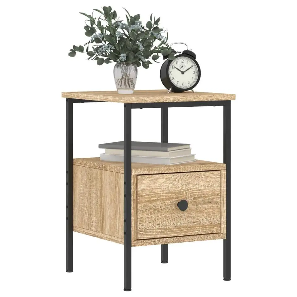 vidaXL - Nachtkastje - Bruin - Bewerkt hout - 2 stuks