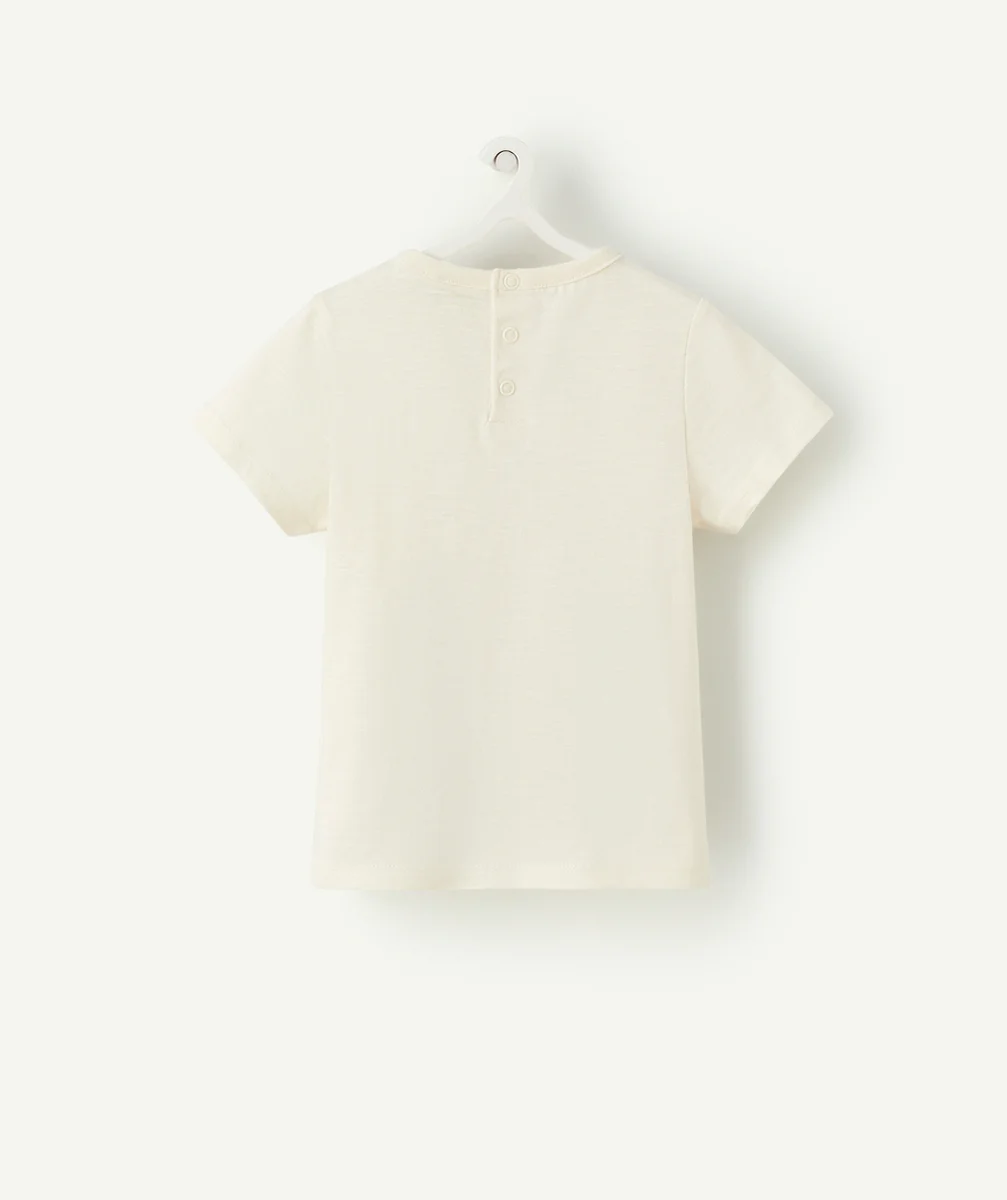 T-SHIRT BÉBÉ GARÇON EN COTON BIO ÉCRU MESSAGE KETCHUP