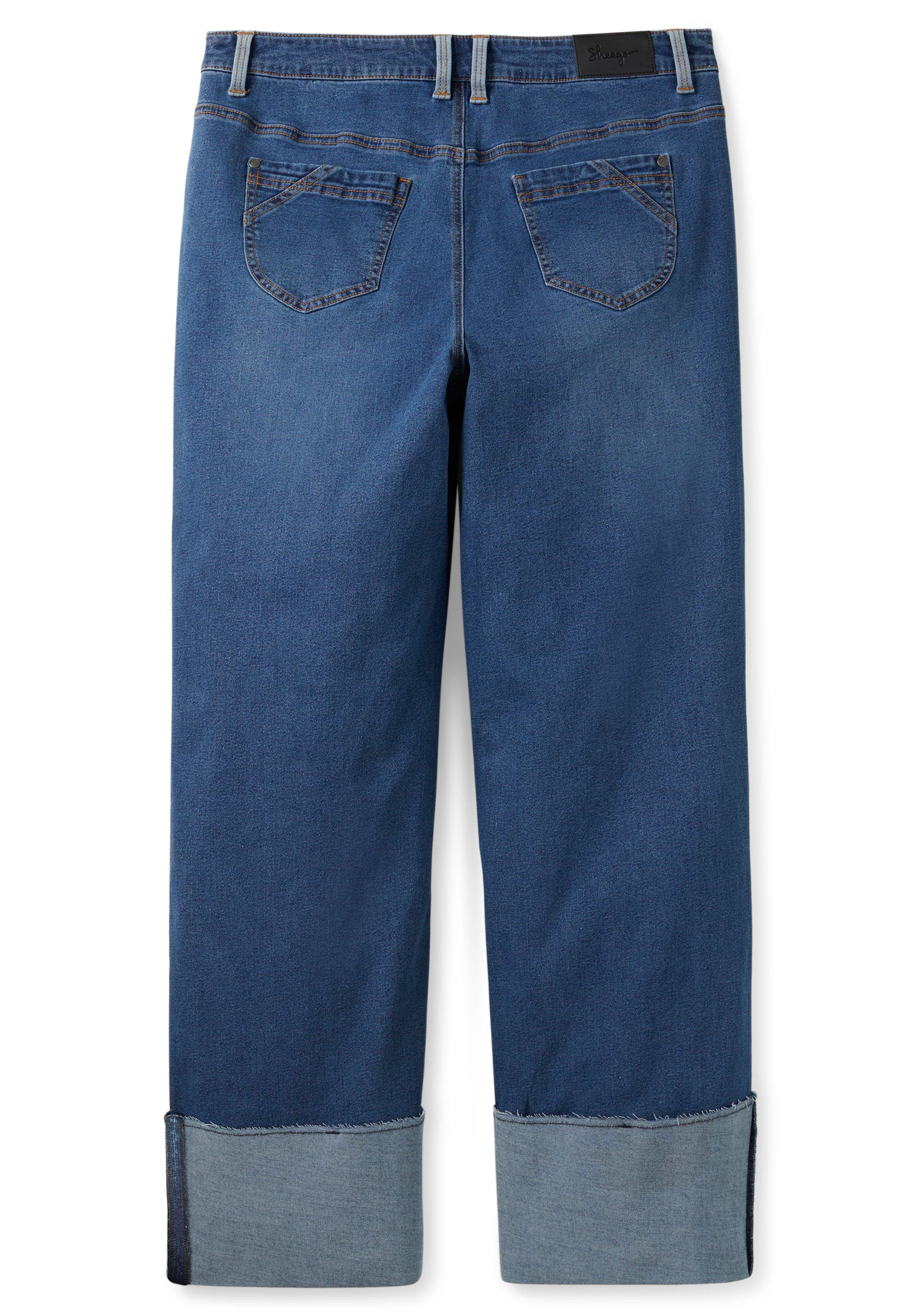 Jeans in Curvy-Schnitt ELLA mit breitem Umschlag