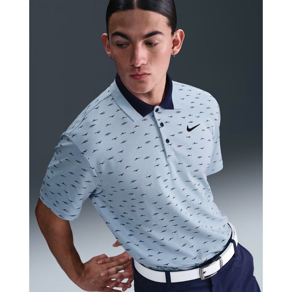 Dri-FIT Tour Micro Print Pique Herre Blå