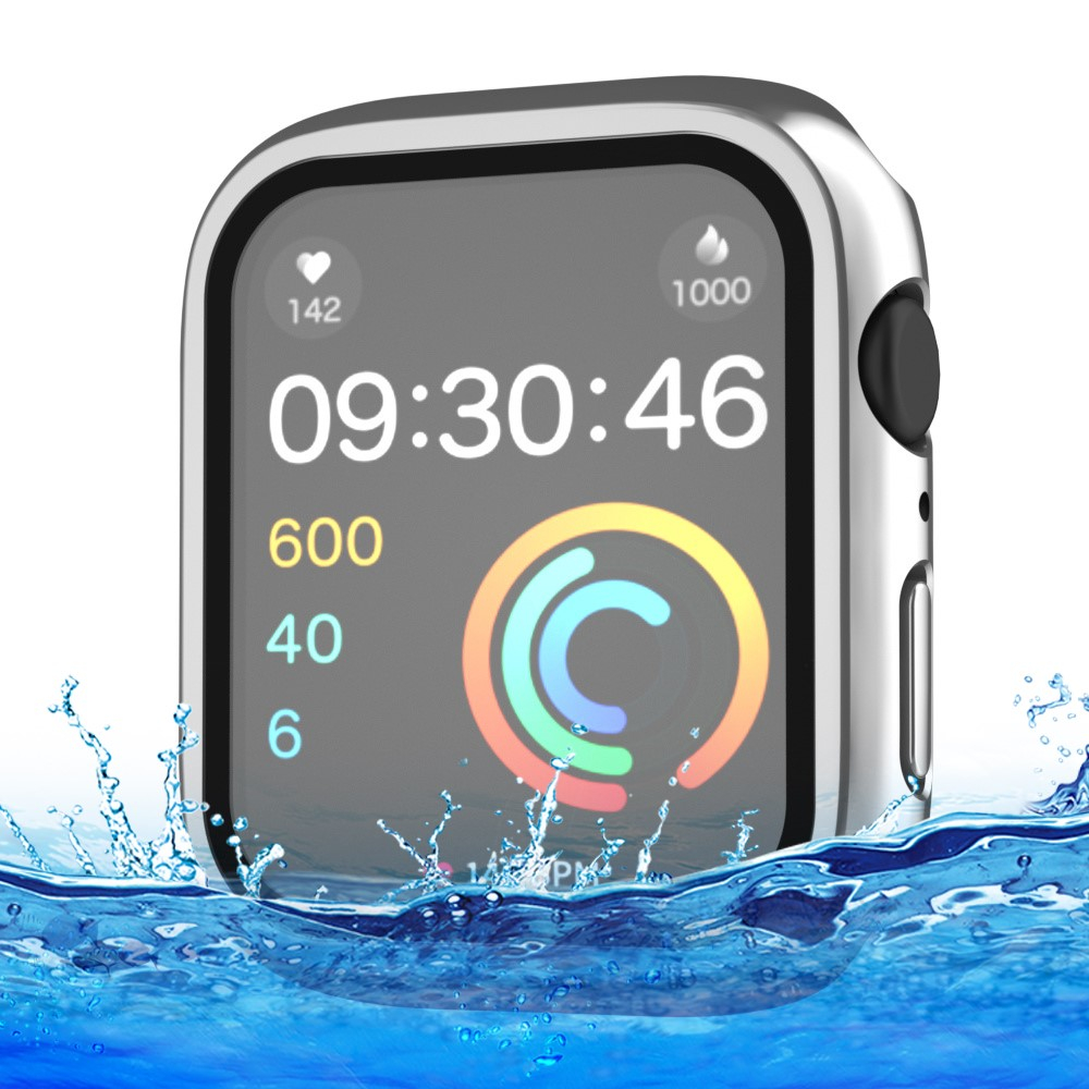 Apple Watch (41 mm) Hardcase Bumper   Display Schutzglas (IP68) - Silber