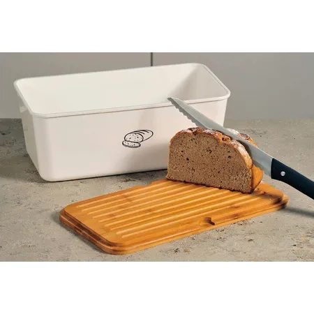 Kesper Brotbox, weiß, Deckel Bambus FSC