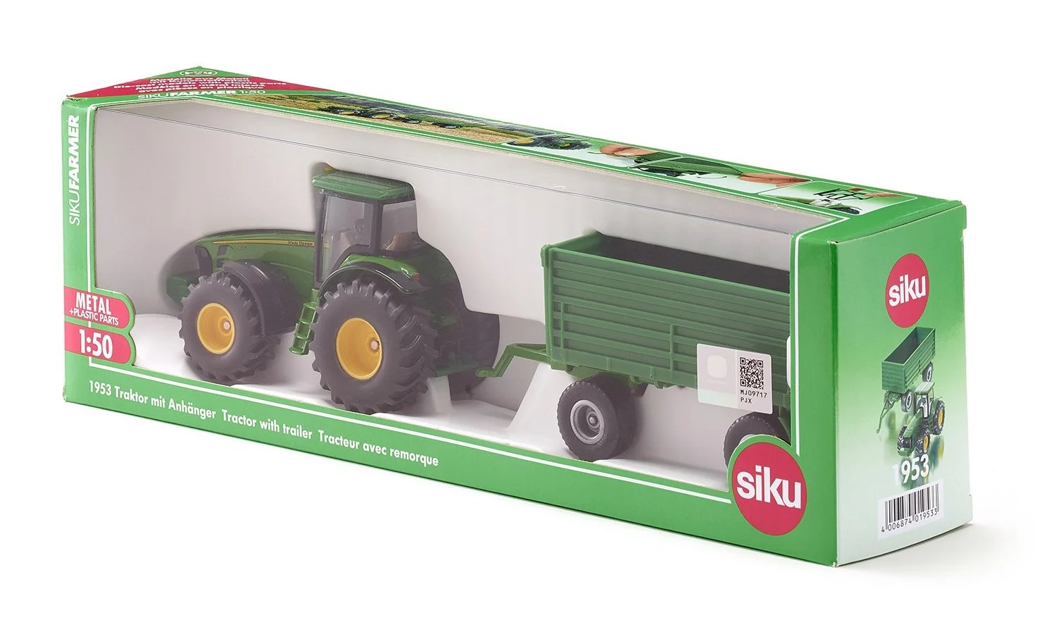 Siku - 1:50 Traktor med Trailer