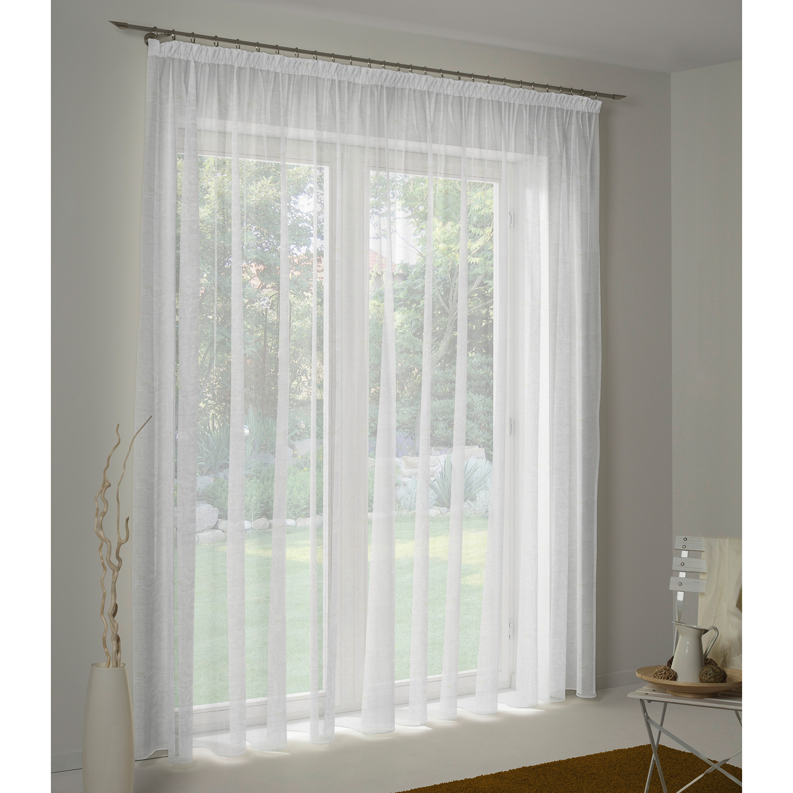 Vorhang - transparent-natur - Rechtecke - 300x125 cm