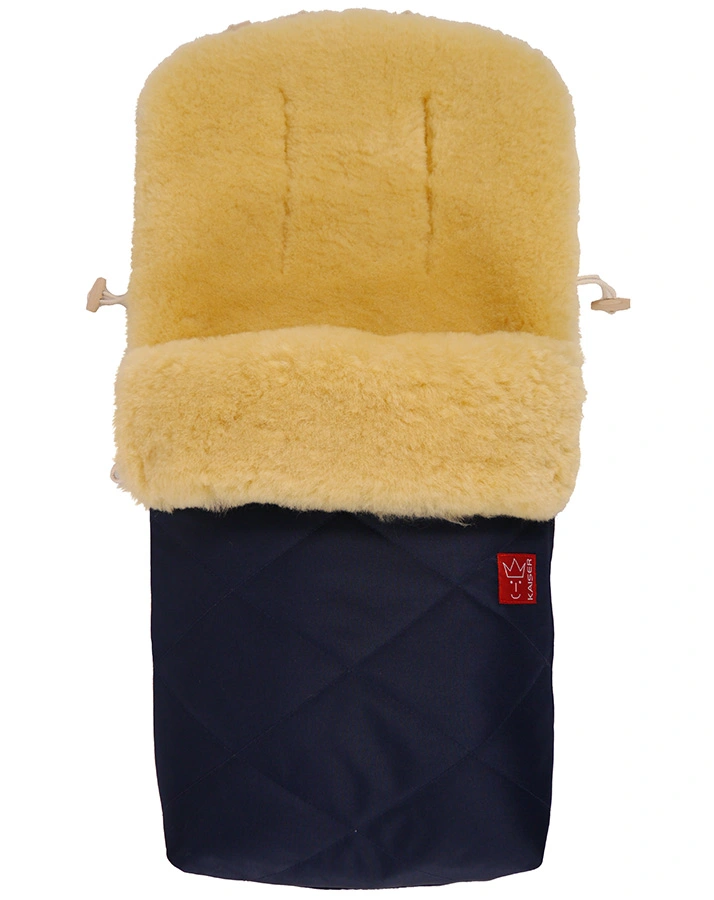 Buggy-Fußsack NATURA mit Lammfell in navy