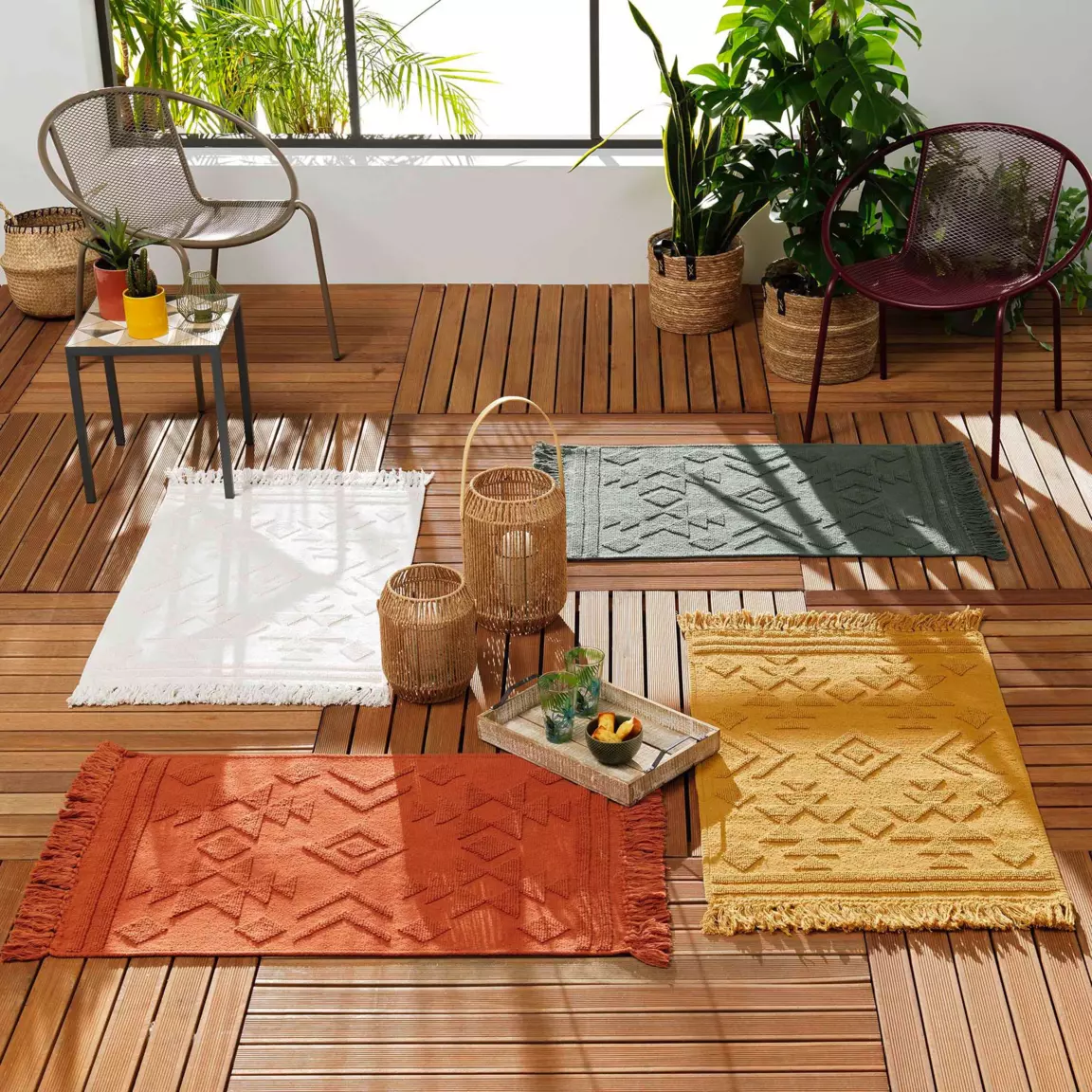 Tapis de salon coton (60 x 90 cm) Cilaos Jaune safran