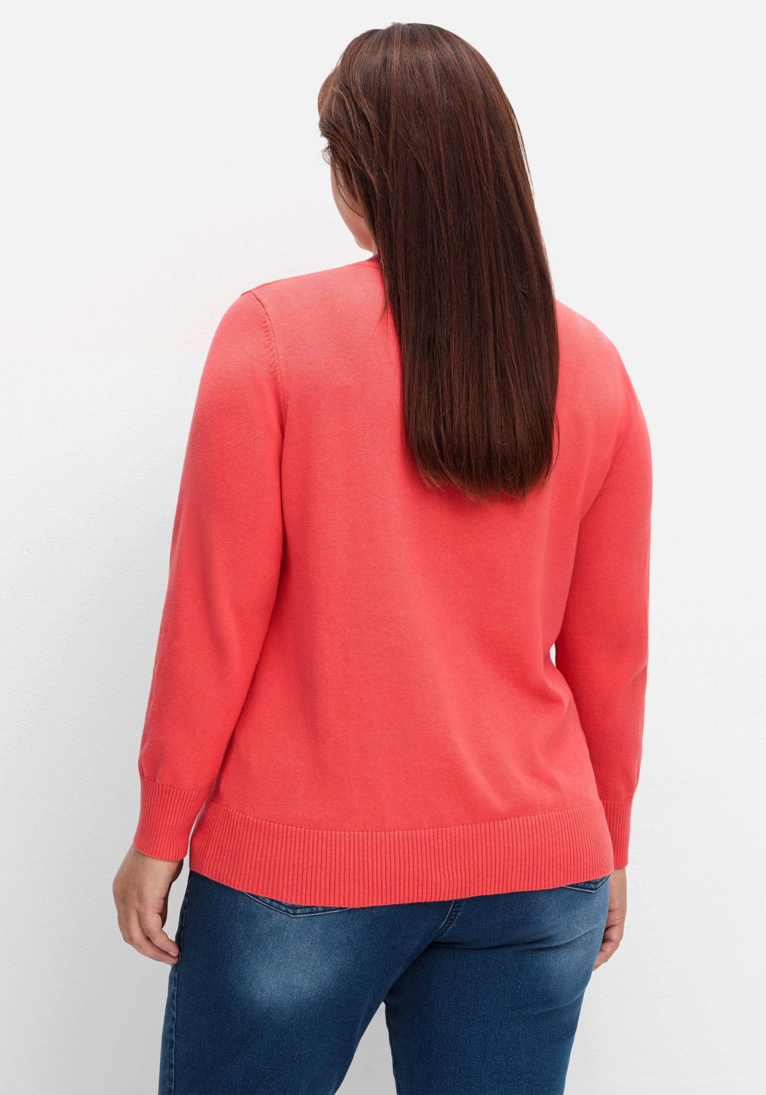 Pullover aus Feinstrick, mit Stehkragen