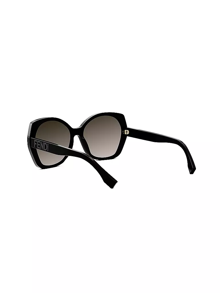 FENDI Lettering schwarze Butterfly Sonnenbrille schwarz