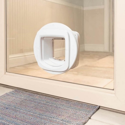 Porta inteligente para gatos, branca