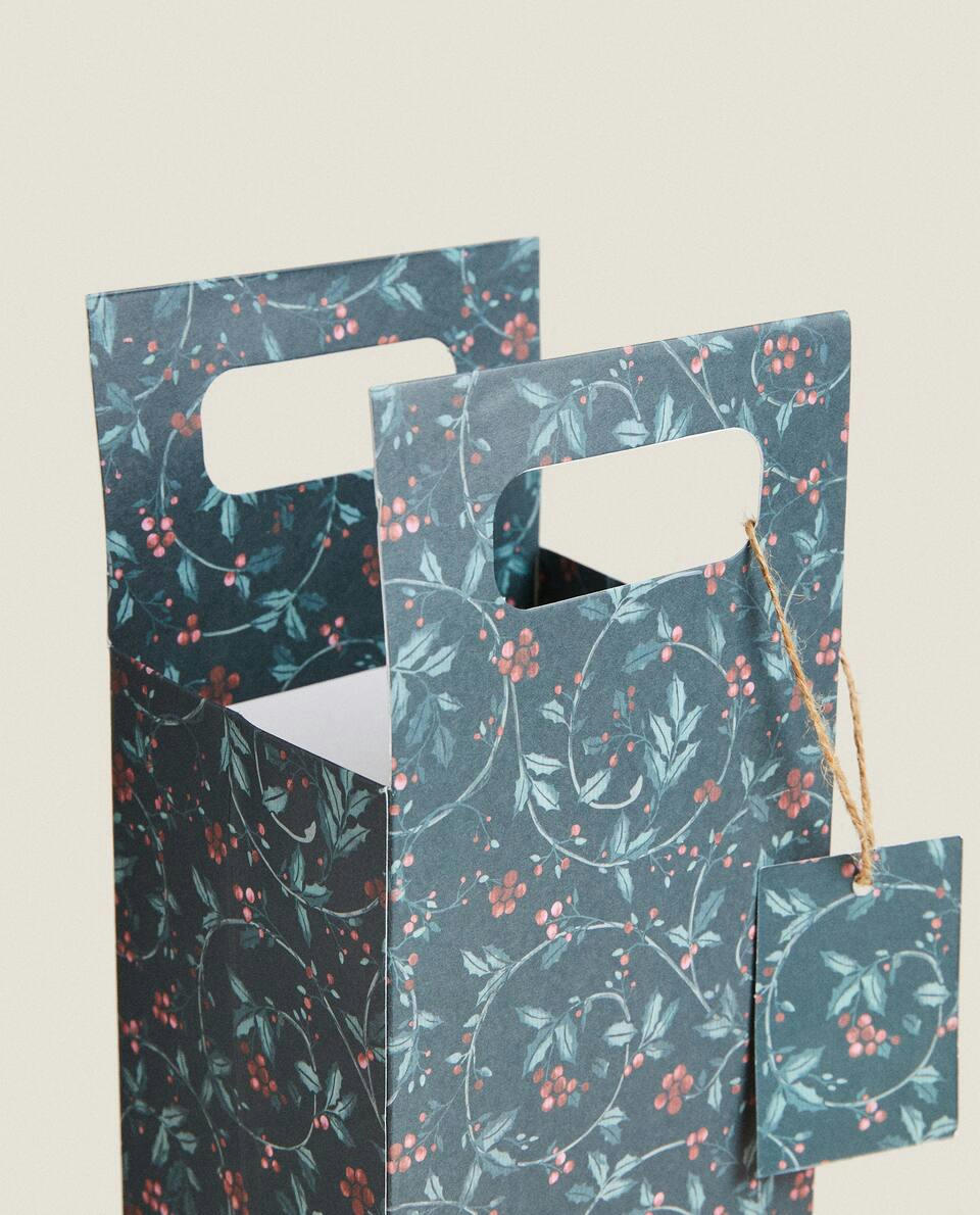 SACOLAS DE PRESENTE DE VINHO DE NATAL (PACOTE COM 2)