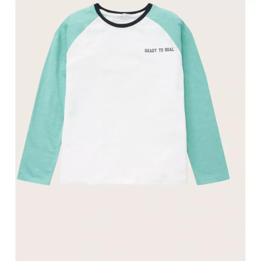 TOM TAILOR Langarmshirt Colorblock Dusty Green