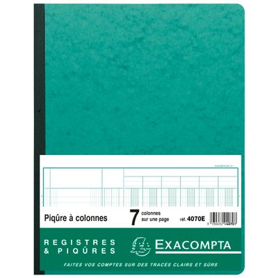 Exacompta - Piqûre comptable - 7 colonnes par page - 32 x 25 cm - 80 pages