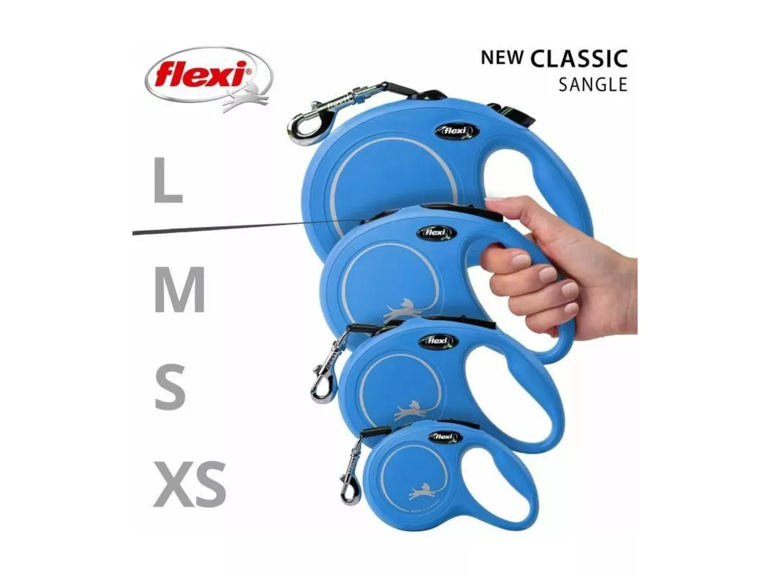 Laisse L Tape 8 m blue