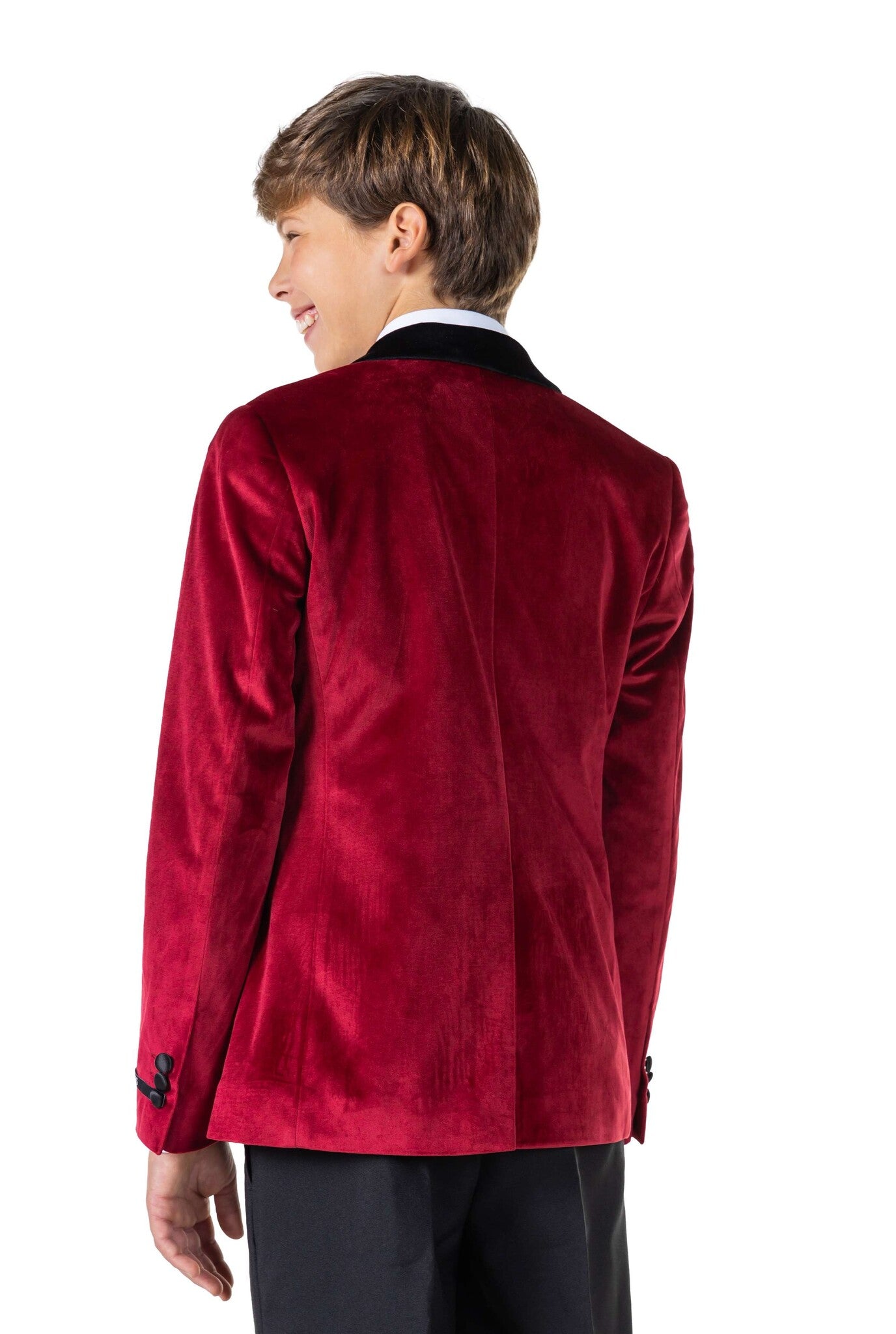 Bordeaux Rode Velvet Blazer Jongen Tiener OppoSuits