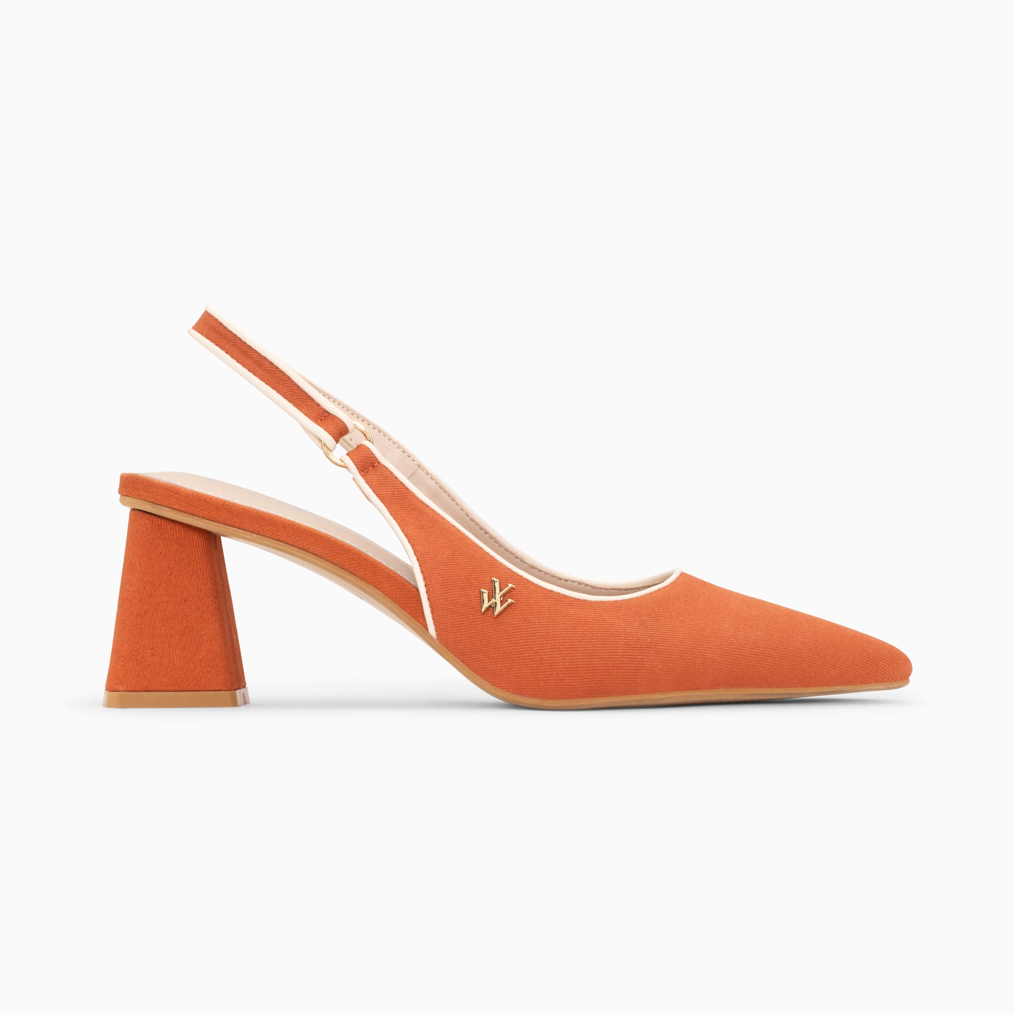 Escarpins-Escarpins slingback Lara orange à bout pointu