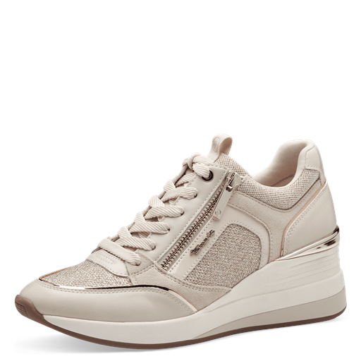 Tamaris Wedge Sneakers, Cream Comb, 39