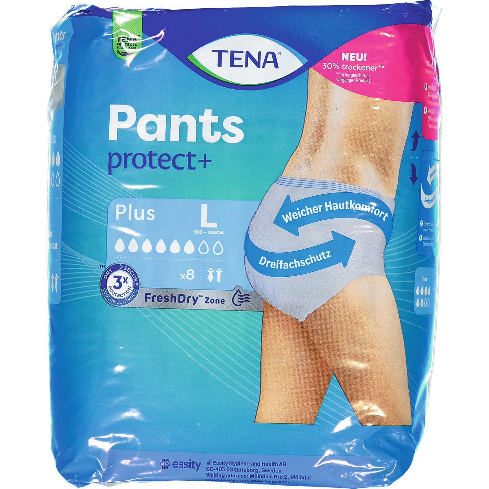 Tena Pants plus Grösse L, 4 x 8 Stück
