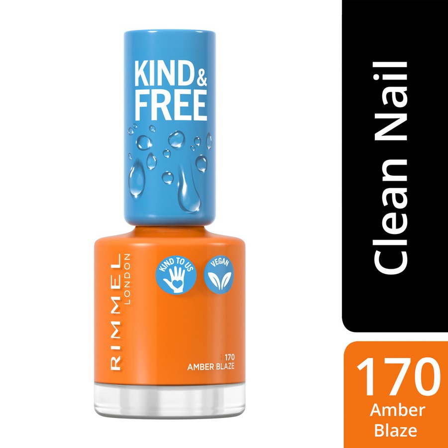 Rimmel London Kind & Free Clean Cosmetics Nail Polish 170 Amber Blaze 8ml