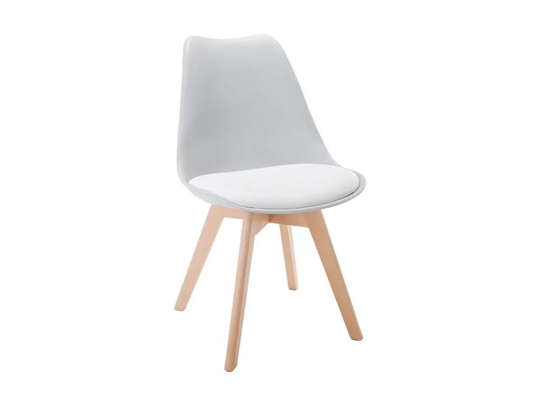 Lot de 2 chaises JODY - Polypropylène et Hêtre - Gris clair