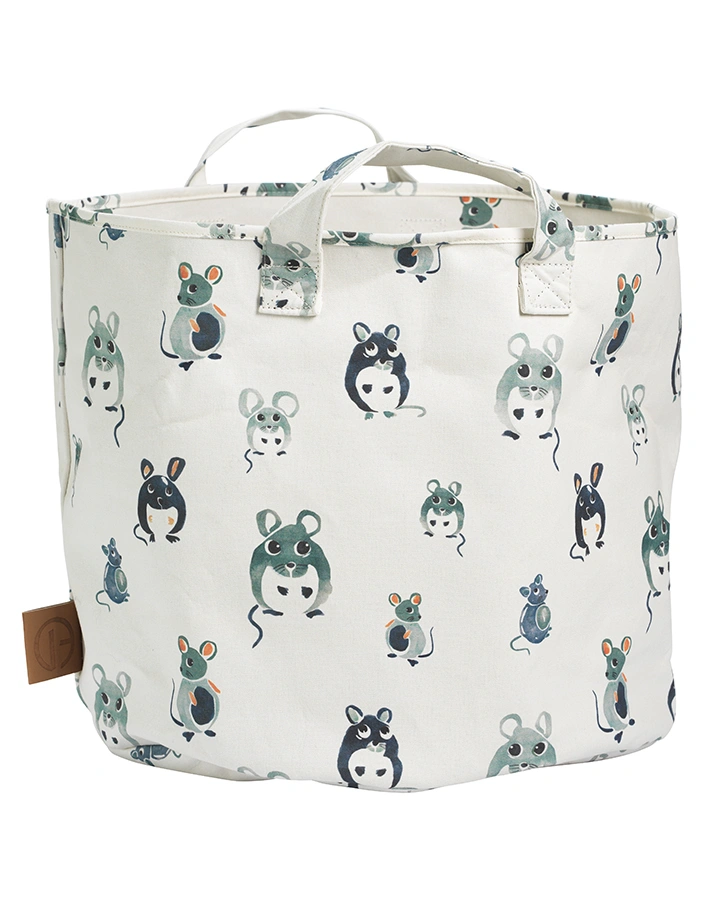 Aufbewahrungskorb StoreMyStuff™ – FOREST MOUSE (Ø45) in weiß