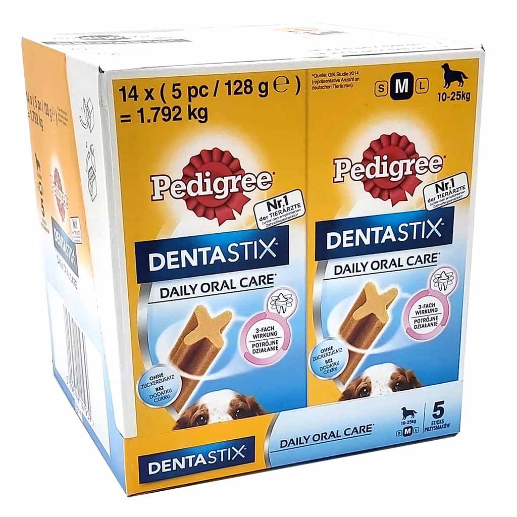 Pedigree DentaStix Daily Oral Care mittelgroße Hunde 14x5 Stix =70 Stück MHD:5.9.24