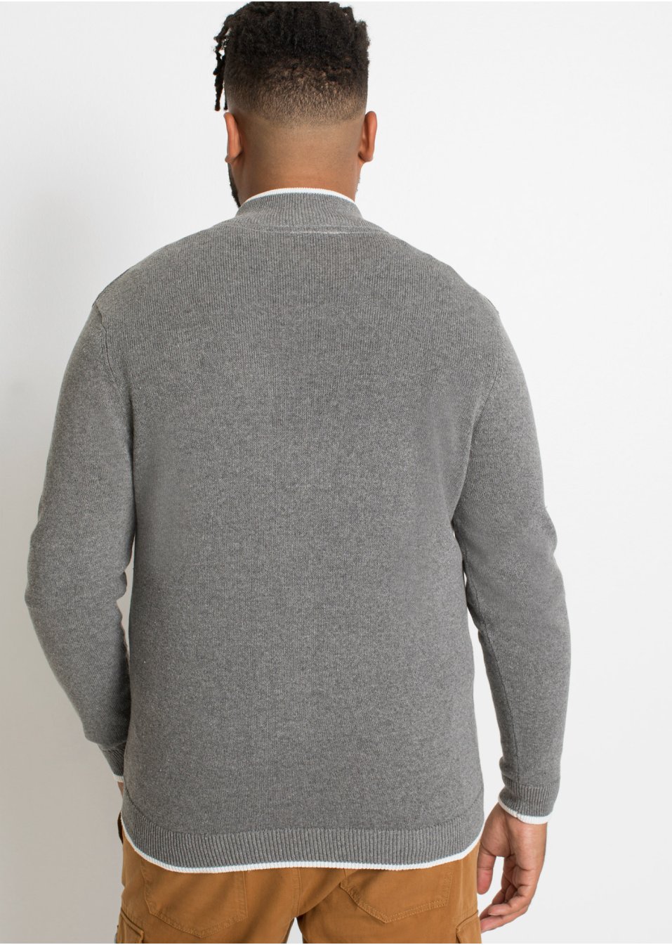 Gilet en maille à col montant en matière recyclée