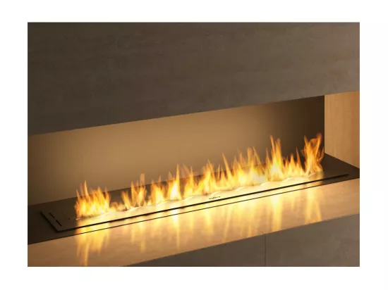 Brûleur insert bioéthanol 120cm en acier inoxydable noir 5 lt