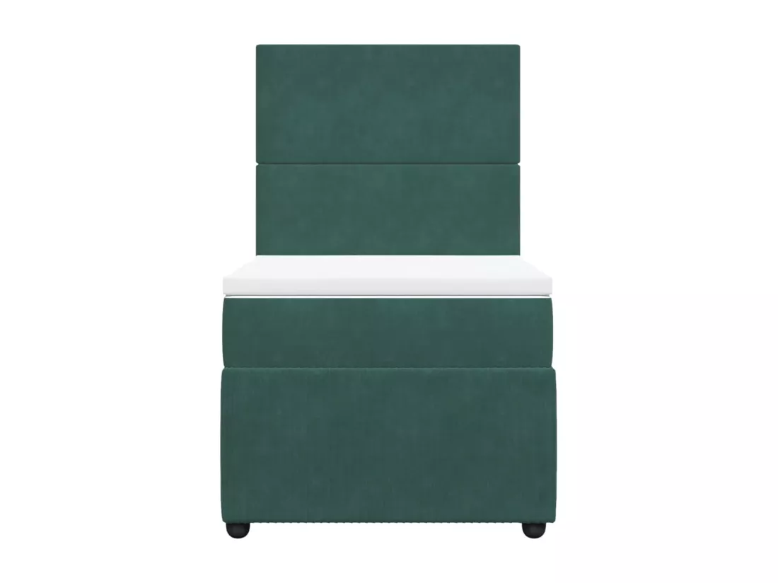 Sommier à lattes de lit avec matelas Vert foncé 90x190 cm