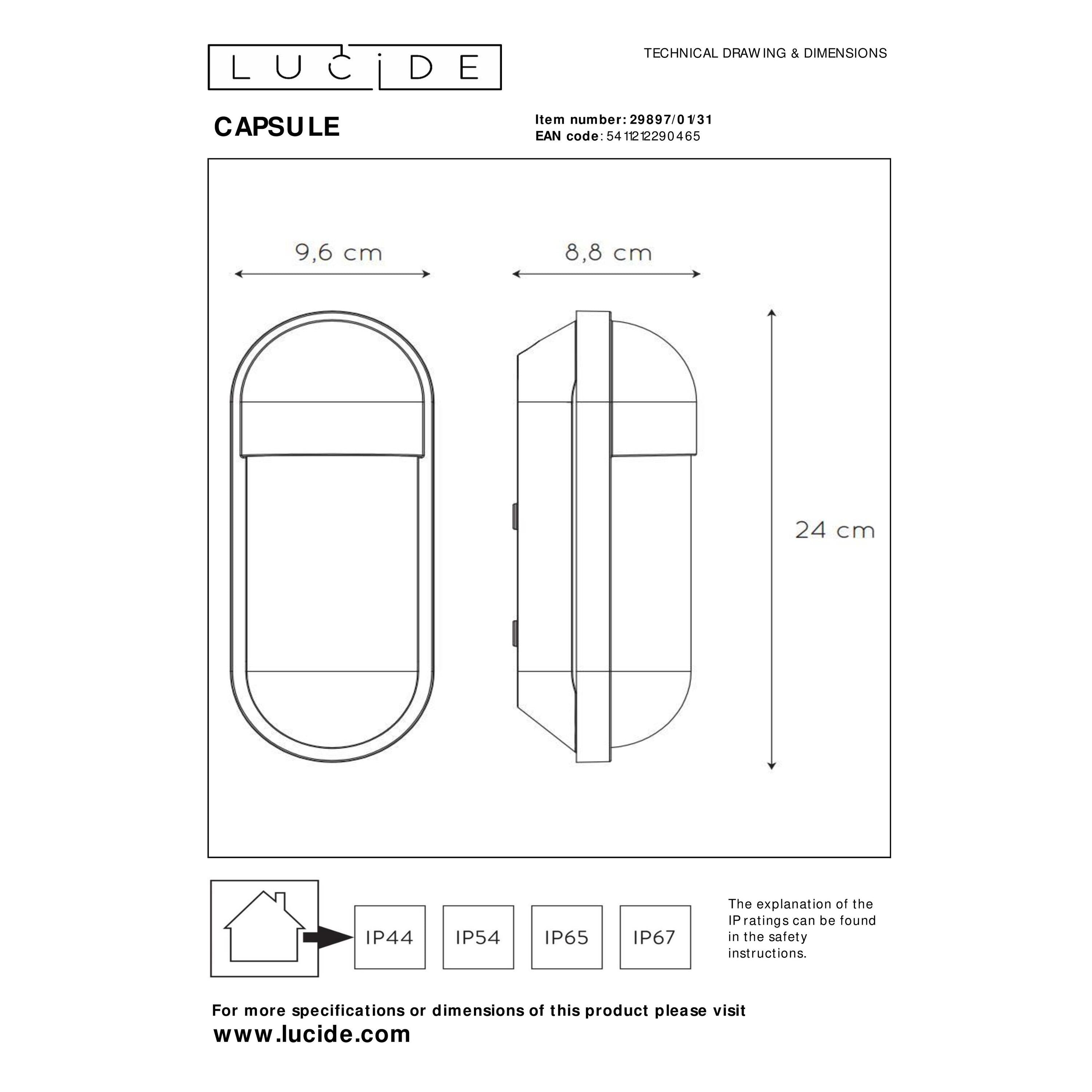 Lucide CAPSULE Wandlamp - Wit