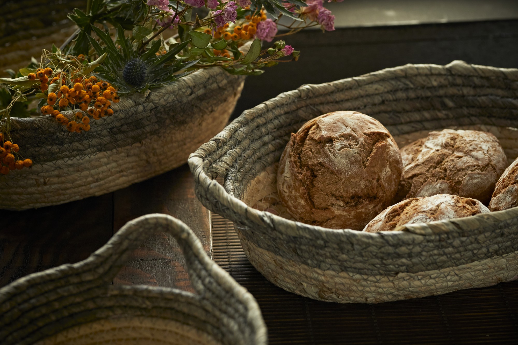 3er-Set Körbe 'Ordina', natur, grau von fischer's lagerhaus