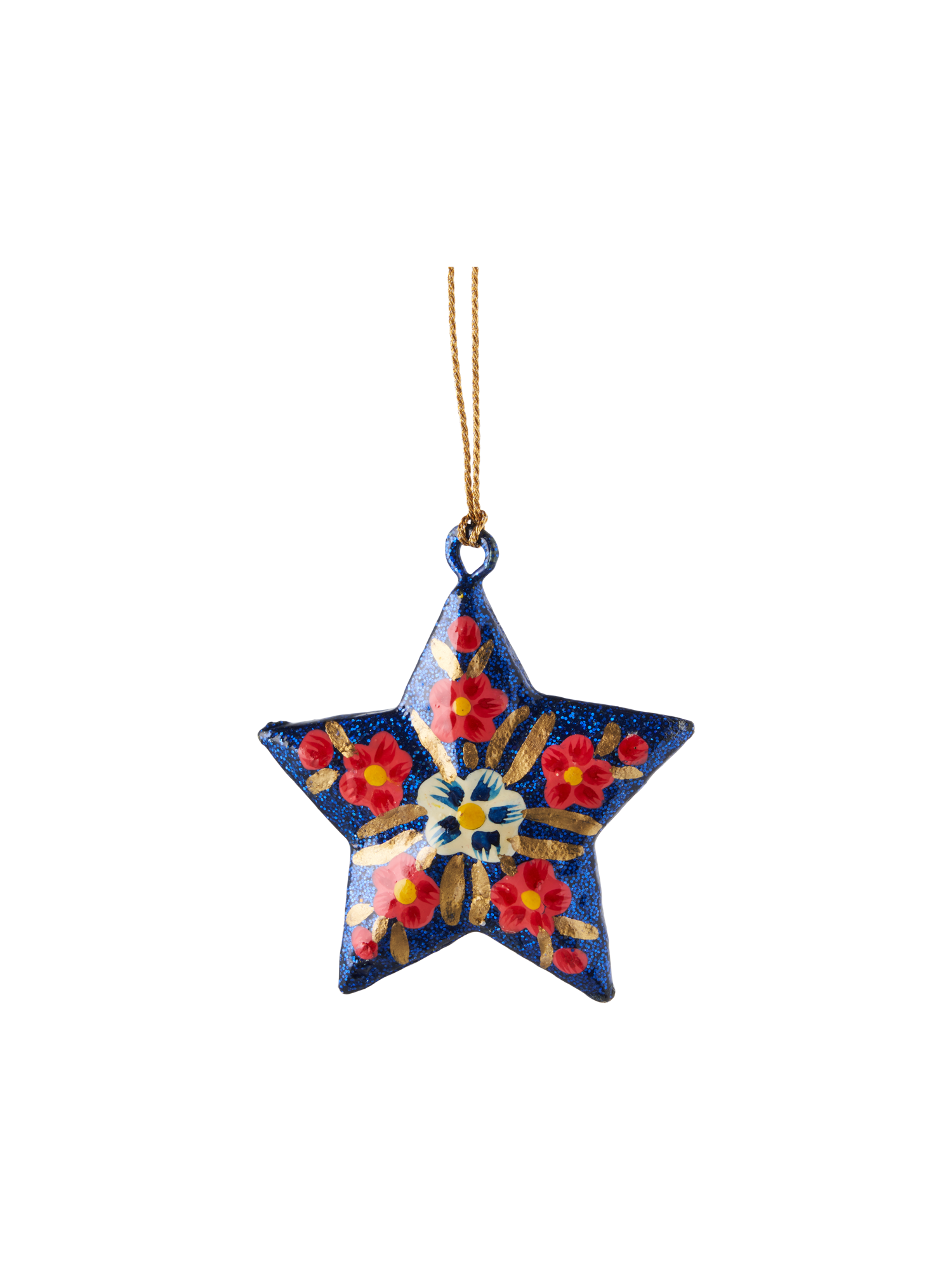 Juleophæng med stjerne | Papir. 6 cm. | Dark Blue