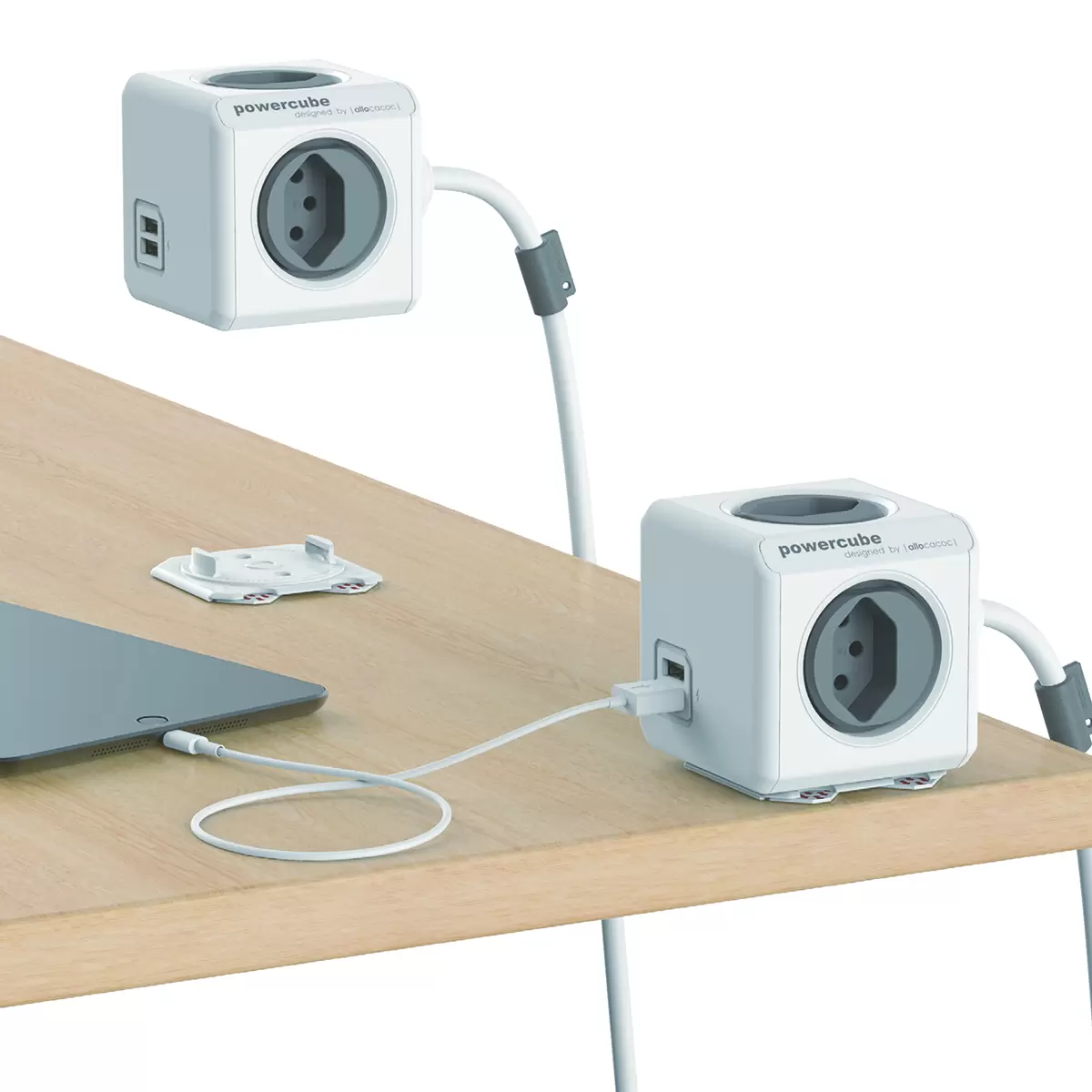 Steckdosenleiste Powercube anthrazit,weiss