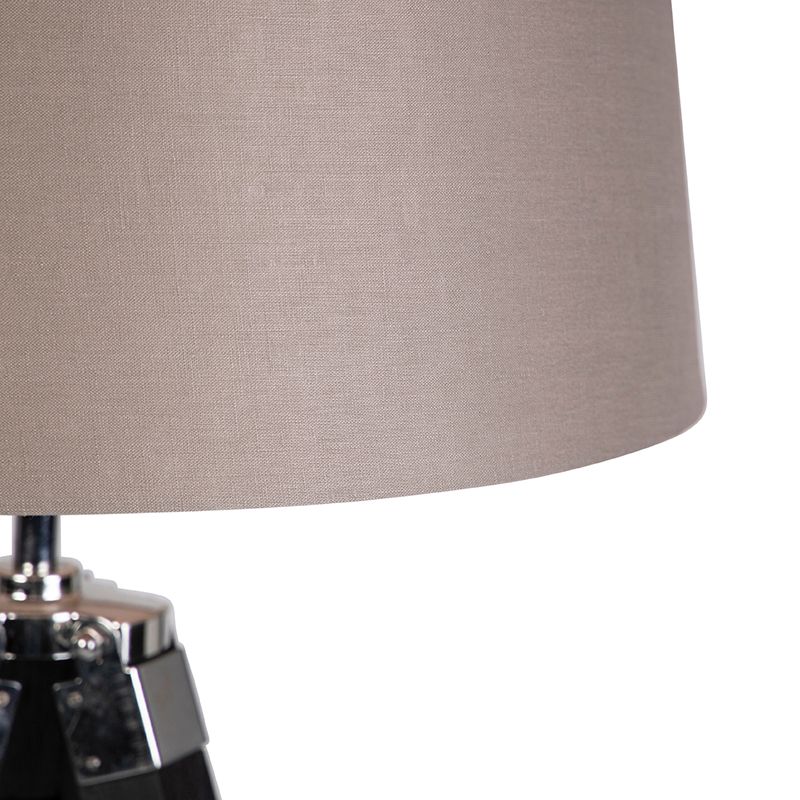 Vloerlamp Tripod zwart met kap 45cm linnen taupe
