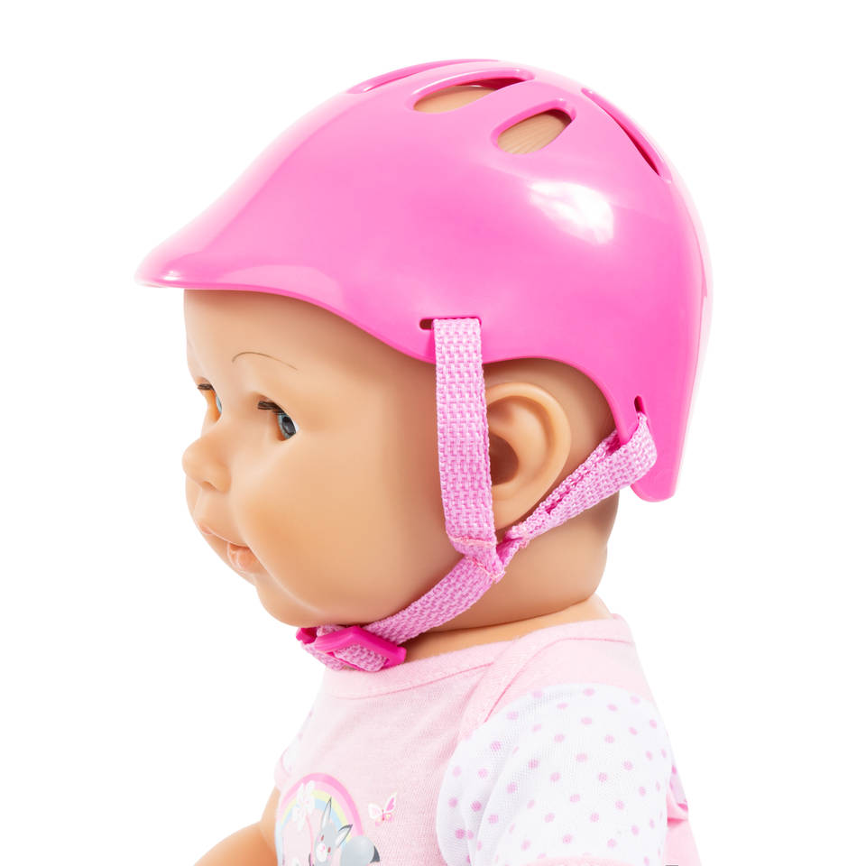 Fietsstoeltje met helm - roze